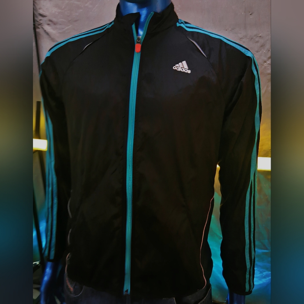 Adidas FORMOTION Women’s Jacket Medium Black Turquoise Full Zip Training